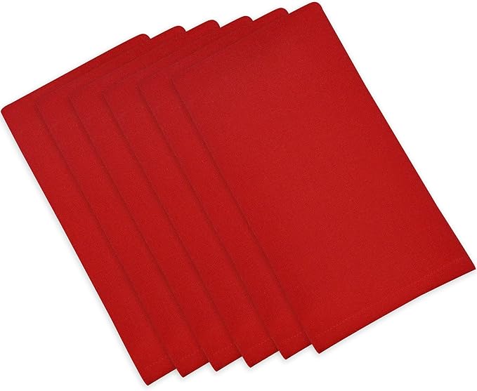 Servilletas de tela roja,