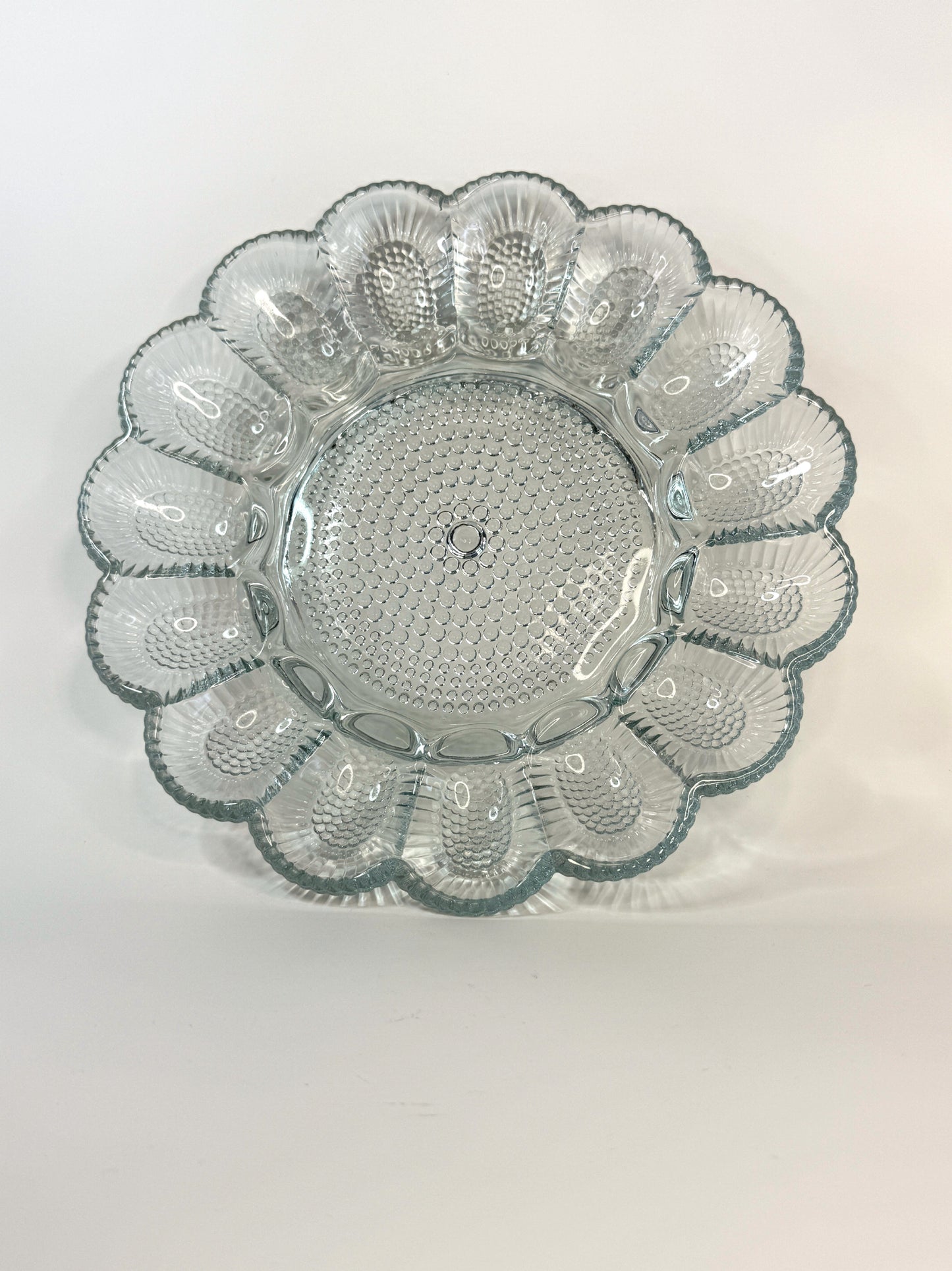 Plato de Vidrio Vintage con Borde Ondulado