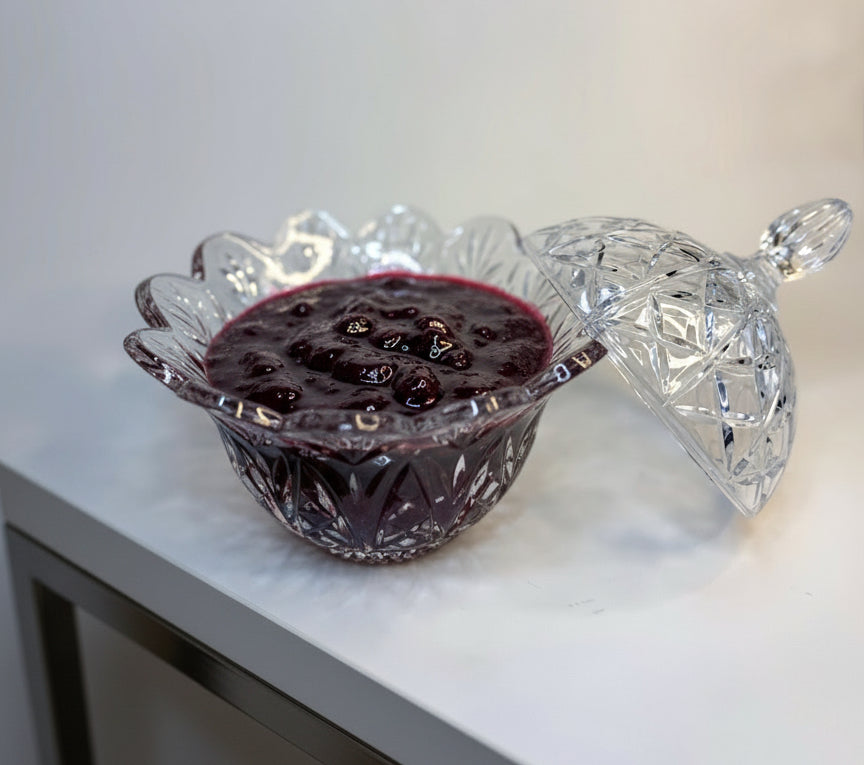 Dulcera Vintage "Caroline" – Cristal Americano con Corte Diamante y Tapa Ovalada (ca. 1970–1980)