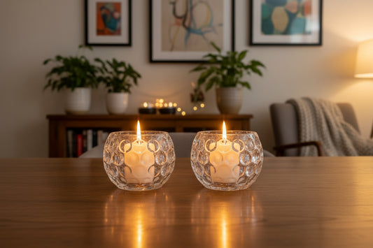 Portavelas de cristal burbuja Mikasa Home Accents