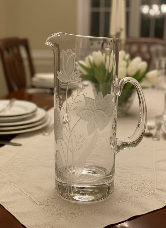 Jarra de cristal prensado – Krosno, Polonia