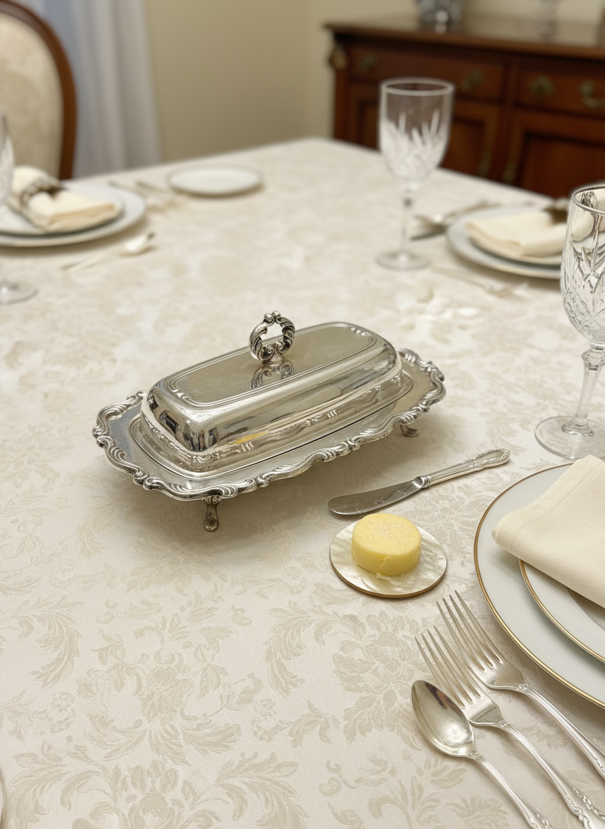 Porta mantequilla Vintage de plata