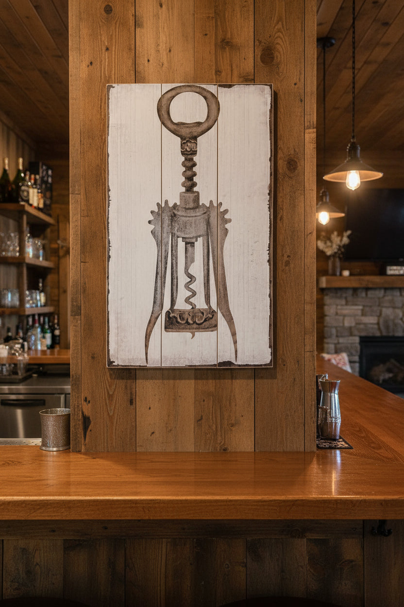 Decoración de pared – Ilustración vintage sacacorchos