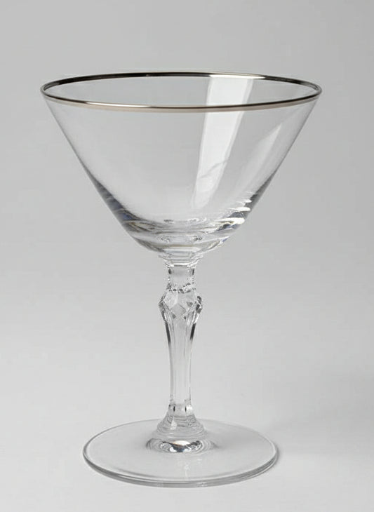 Copas Fostoria Engagement con Borde de Platino - Cristal Vintage