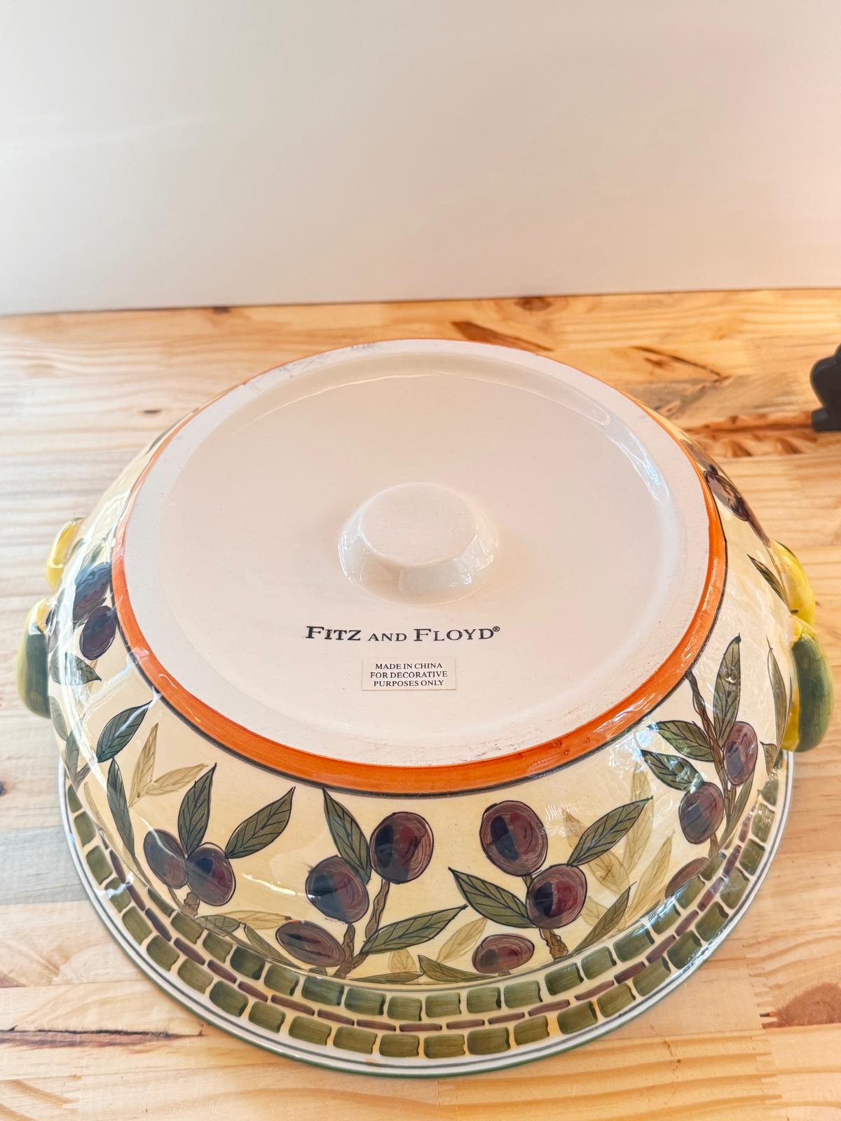 Plato ö Bowl Fitz and Floyd Mediterranean Olive Branch.