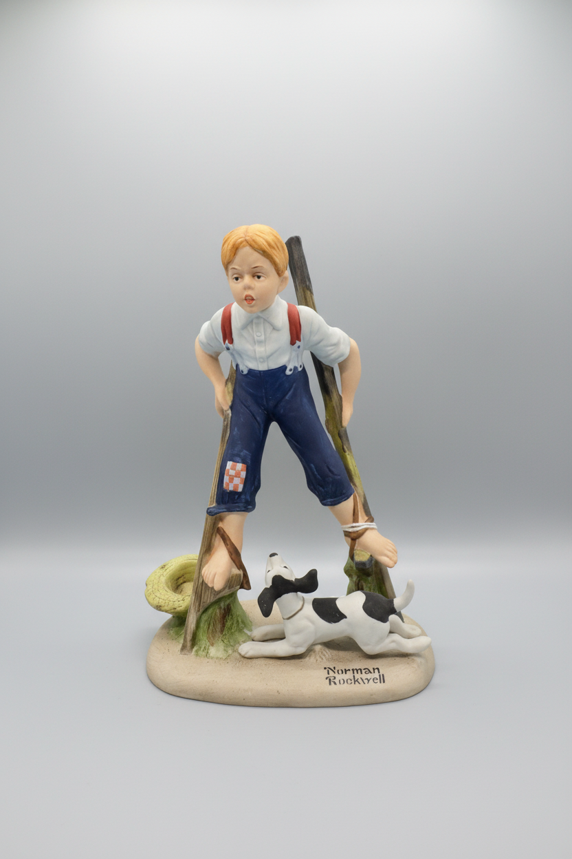 Norman Rockwell Niño en zancos