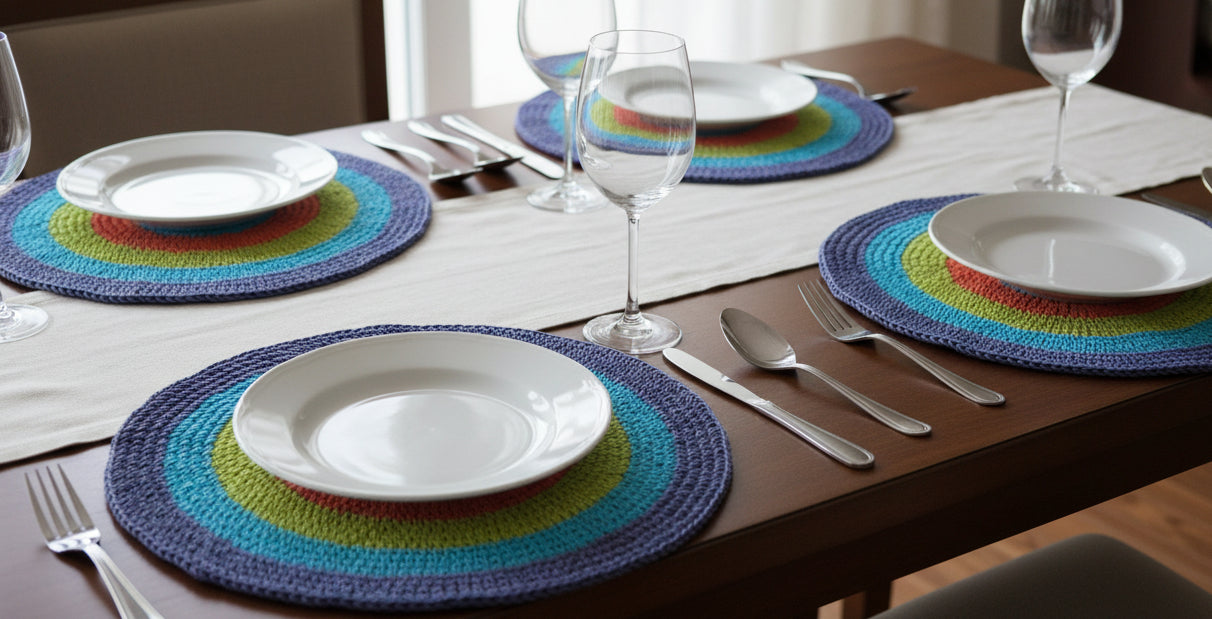 Los individuales de mesa tejidos a mano