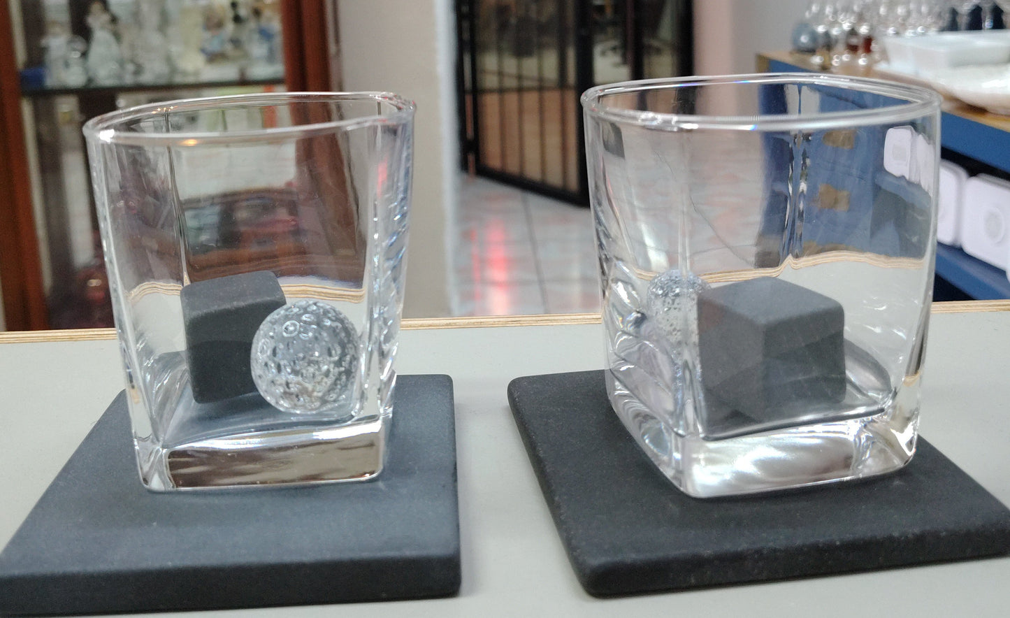 Vasa para whisky C/porta vaso y Hielo 🧊 Set 2