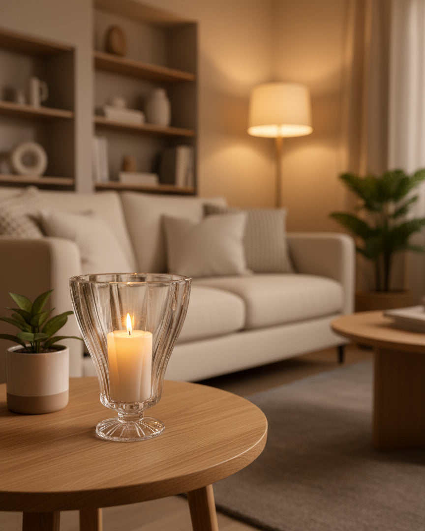 Jarrón Decorativo de Cristal Americano – St. George, Corte Estriado