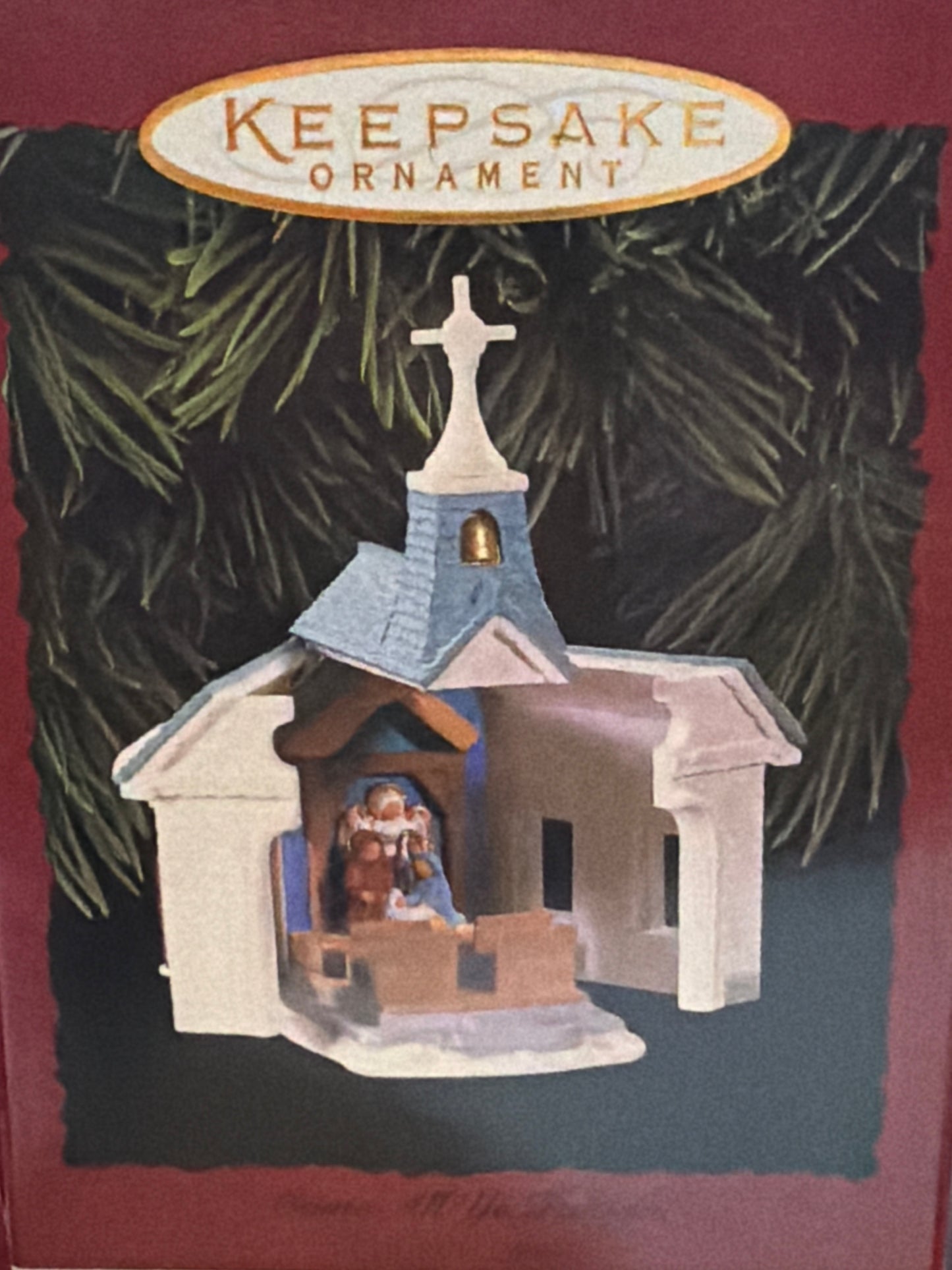 Adorno navideño Hallmark Keepsake de 1996, modelo "Come All Ye Faithful Church".