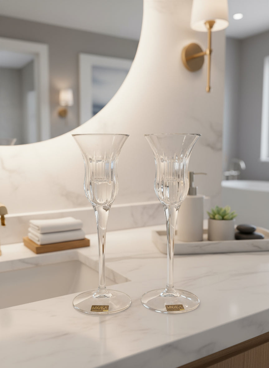 Mikasa - Candelabros de cristal vintage (set de 2)