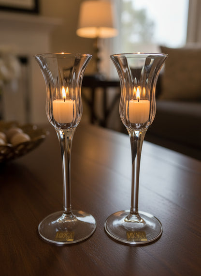 Mikasa - Candelabros de cristal vintage (set de 2)