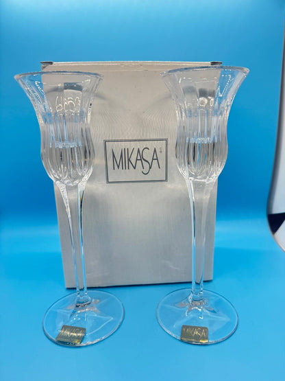 Mikasa - Candelabros de cristal vintage (set de 2)