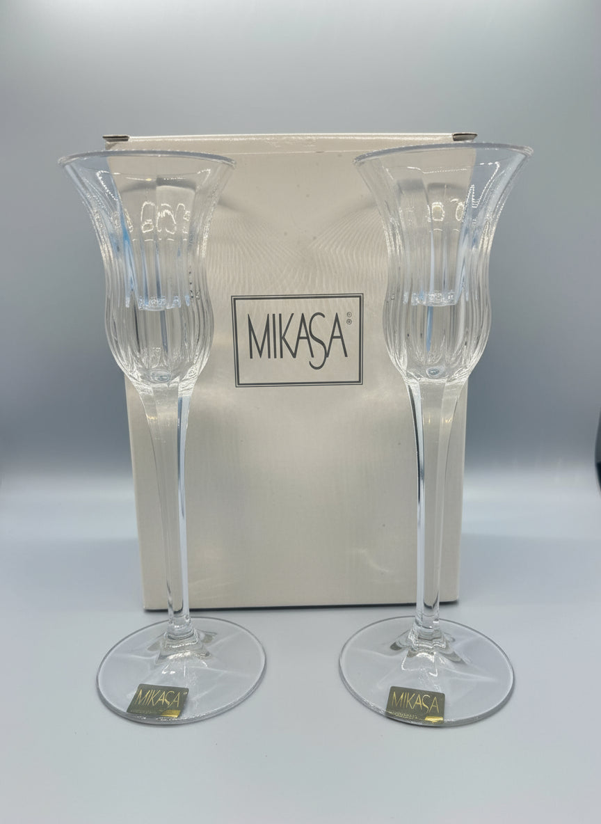 Mikasa - Candelabros de cristal vintage (set de 2)