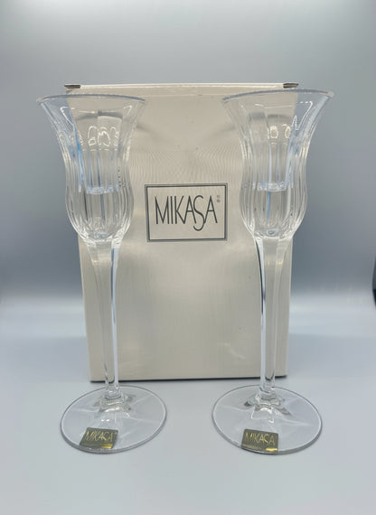 Mikasa - Candelabros de cristal vintage (set de 2)