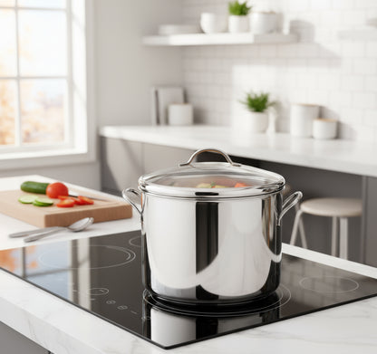 Olla Farberware Clásica de Acero Inoxidable  con Tapa – Apta para Inducción y Lavavajillas