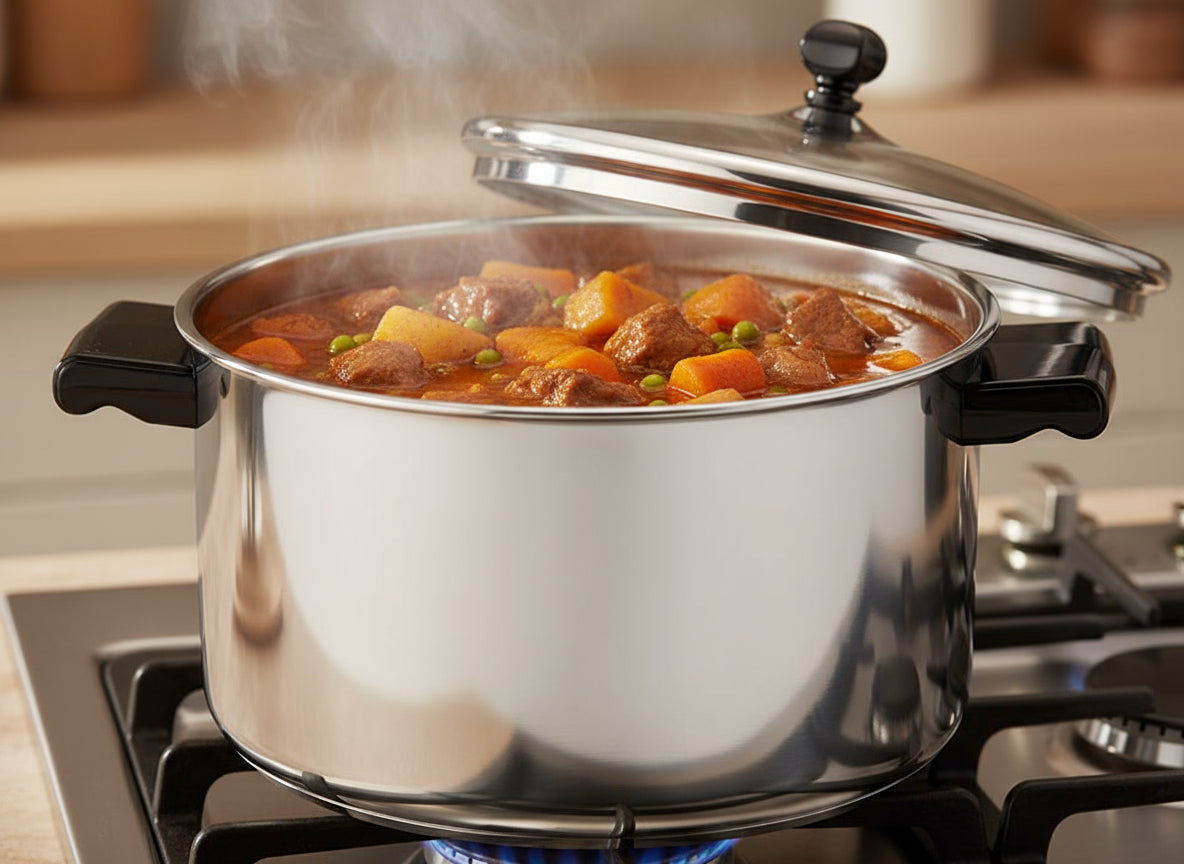 Olla Farberware Clásica de Acero Inoxidable  con Tapa – Apta para Inducción y Lavavajillas