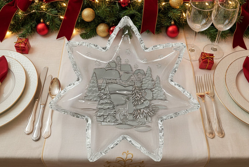 Plato Navideño en Forma de Estrella