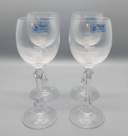 Copas de Cristal Towle – Más del 24% de Plomo, Tallo Facetado, Hechas en West Germany