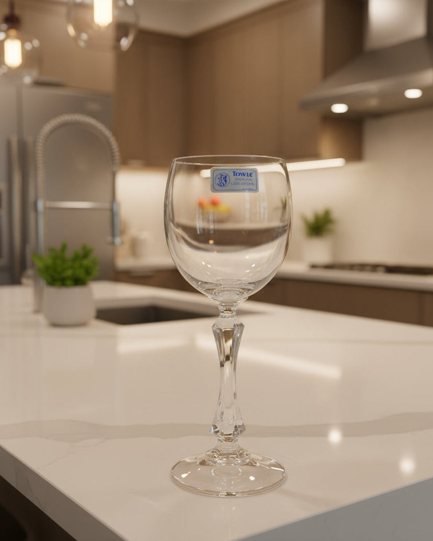 Copas de Cristal Towle – Más del 24% de Plomo, Tallo Facetado, Hechas en West Germany