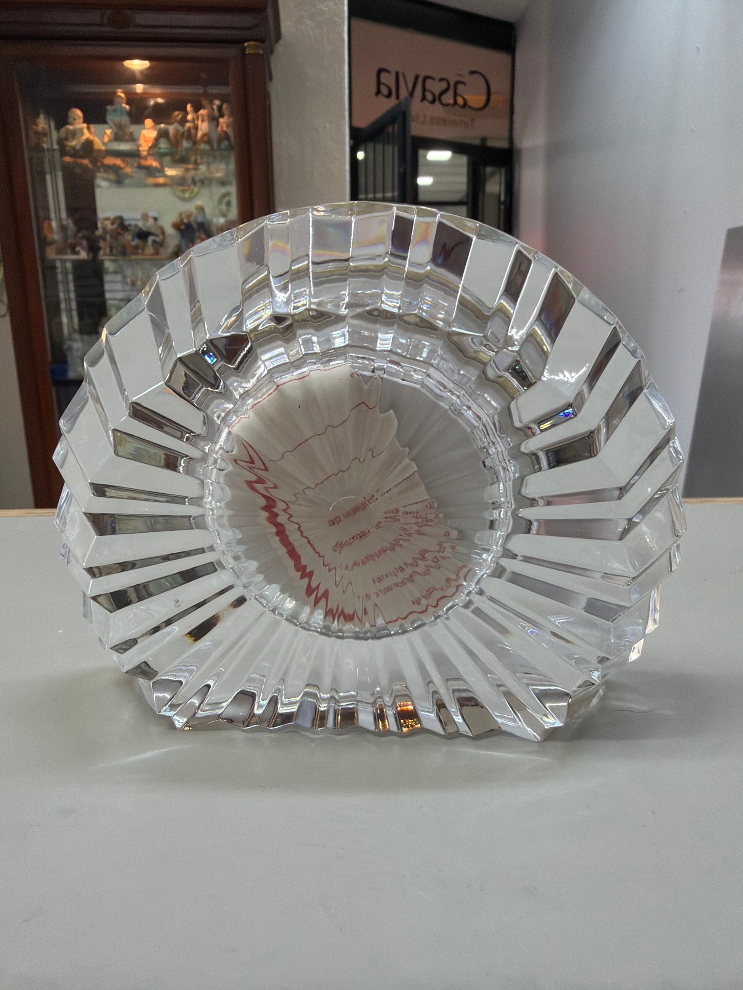 Reloj de cuarzo Vtg Staiger fabricado en Alemania, combinado con trabajo en cristal de plomo Cristal D'Arques (24%).