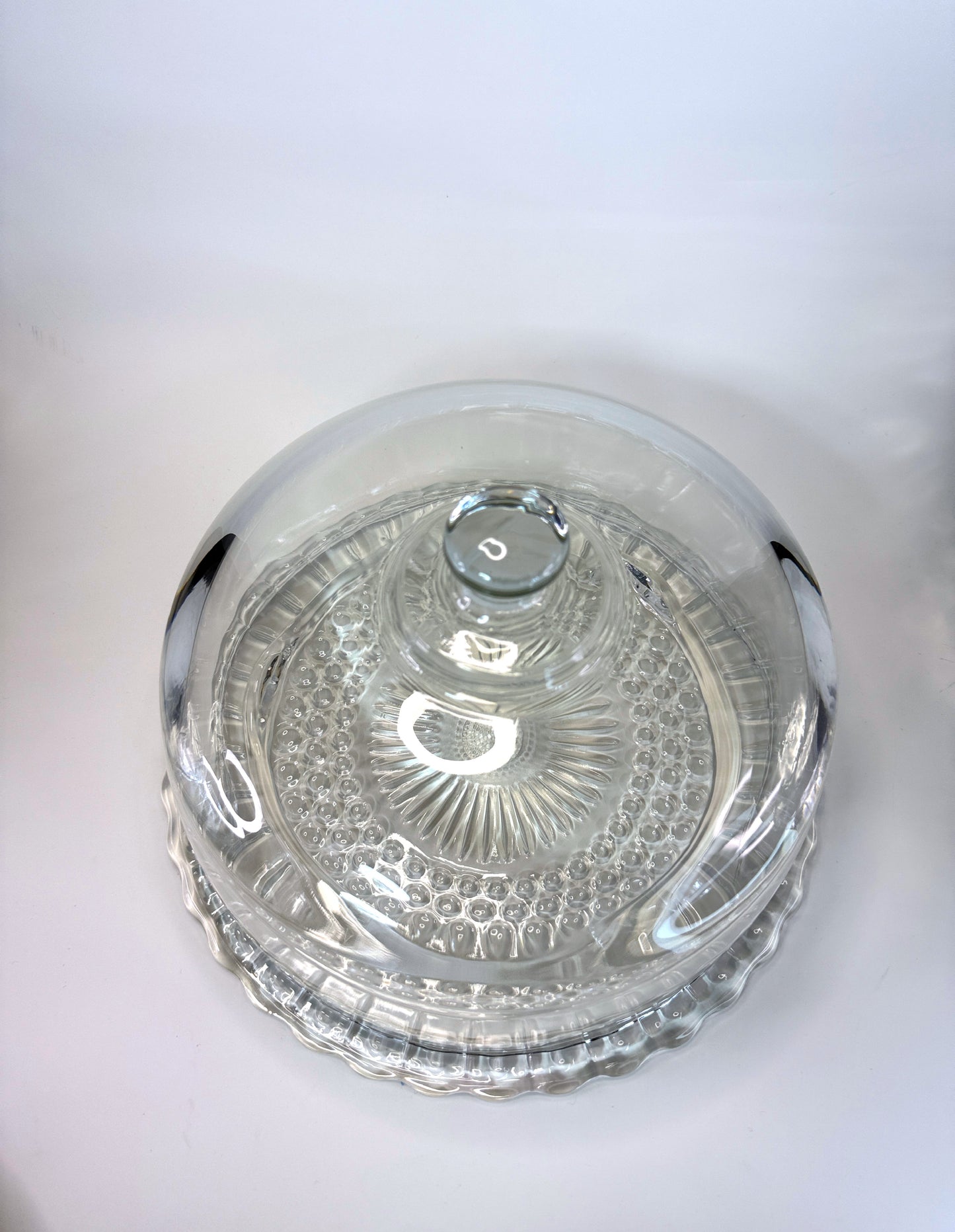 Plato para Pastel de Vidrio Prensado Vintage Indiana Glass