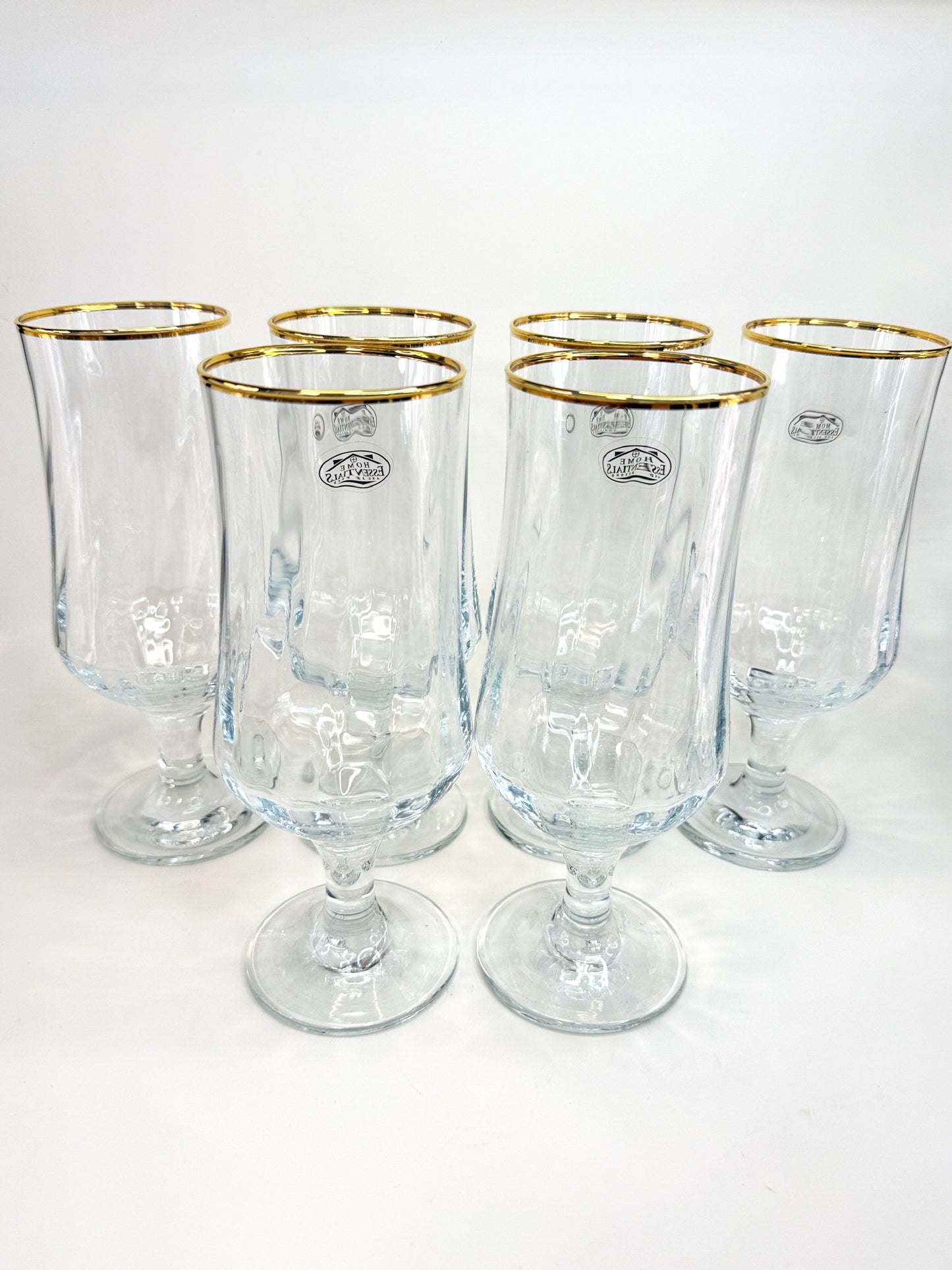 Set de 6 Copas Home Essentials con Borde de Oro 24K