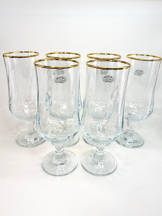 Set de 6 Copas Home Essentials con Borde de Oro 24K