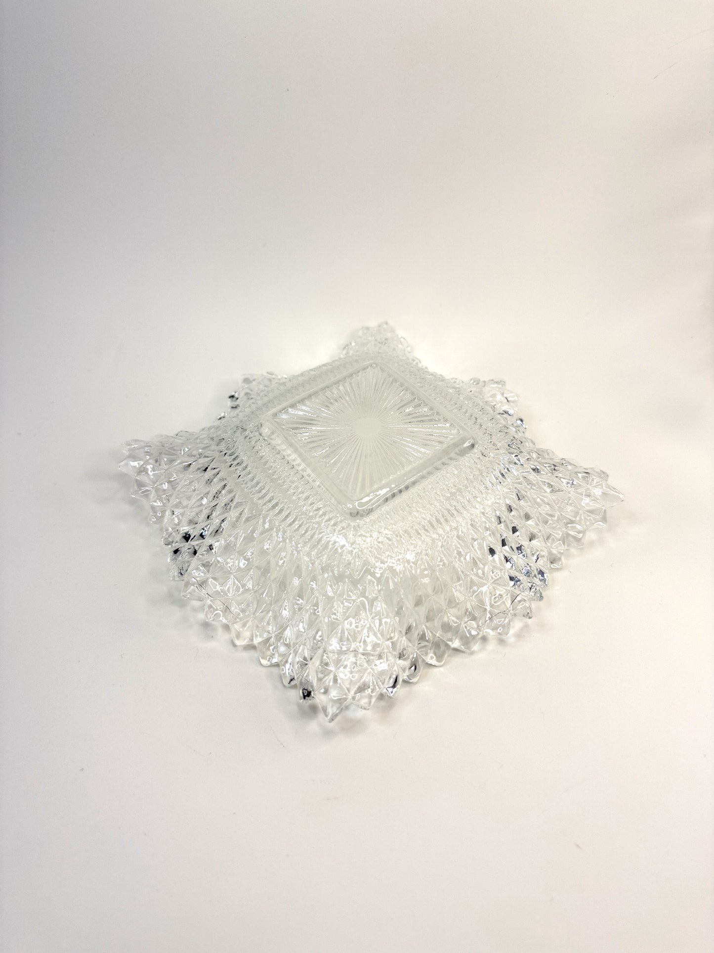 Plato Cuadrado de vidrio Tallado