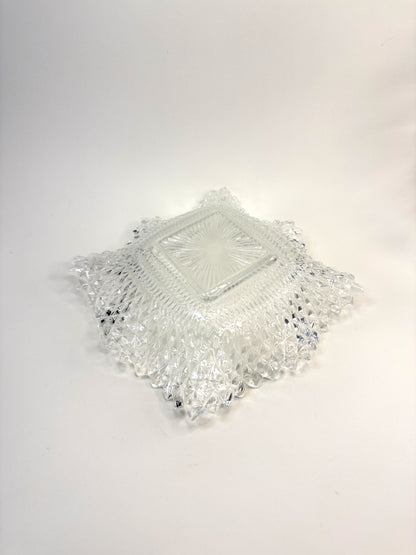 Plato Cuadrado de vidrio Tallado