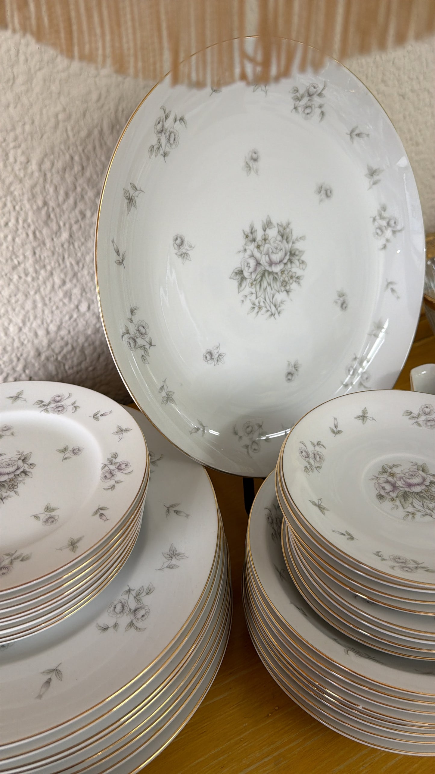 Vajilla vintage Meito Fine China “Brocade” – 54 piezas (8 personas)