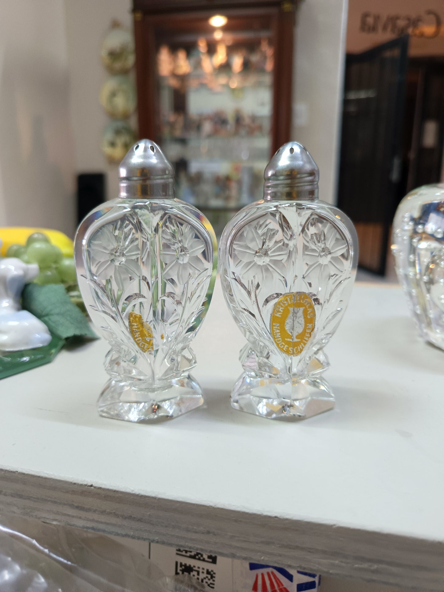 Juego de Salero y Pimentero en Cristal Alemán