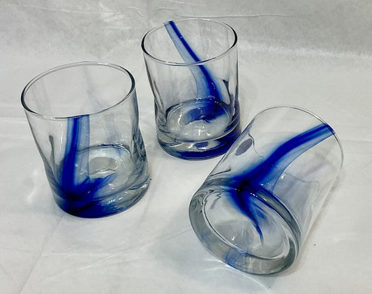 Vaso Liston Azul Set de 4