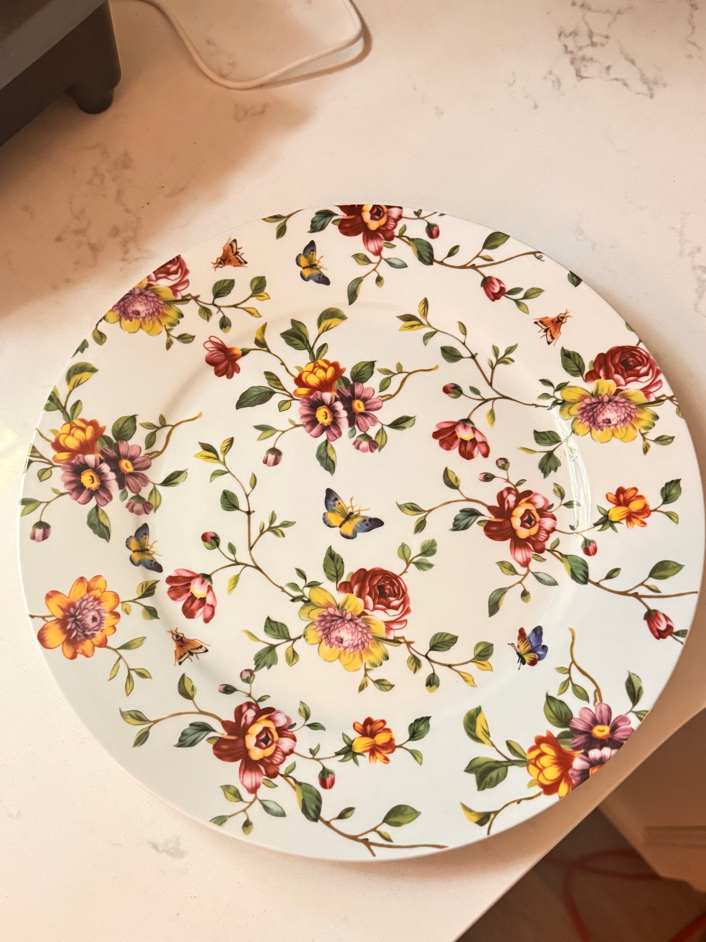 Set de 4 Platos Gracie Bone China Sweet Pea Vine (8 pulgadas)