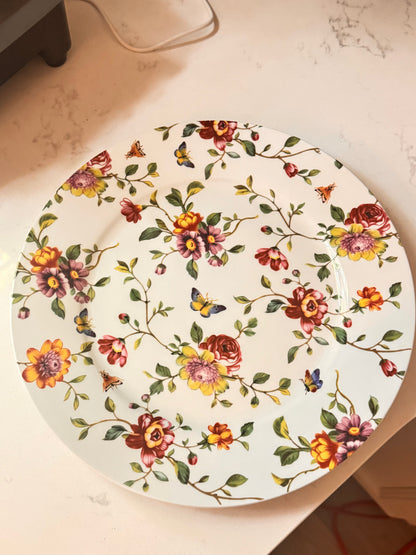 Set de 4 Platos Gracie Bone China Sweet Pea Vine (8 pulgadas)