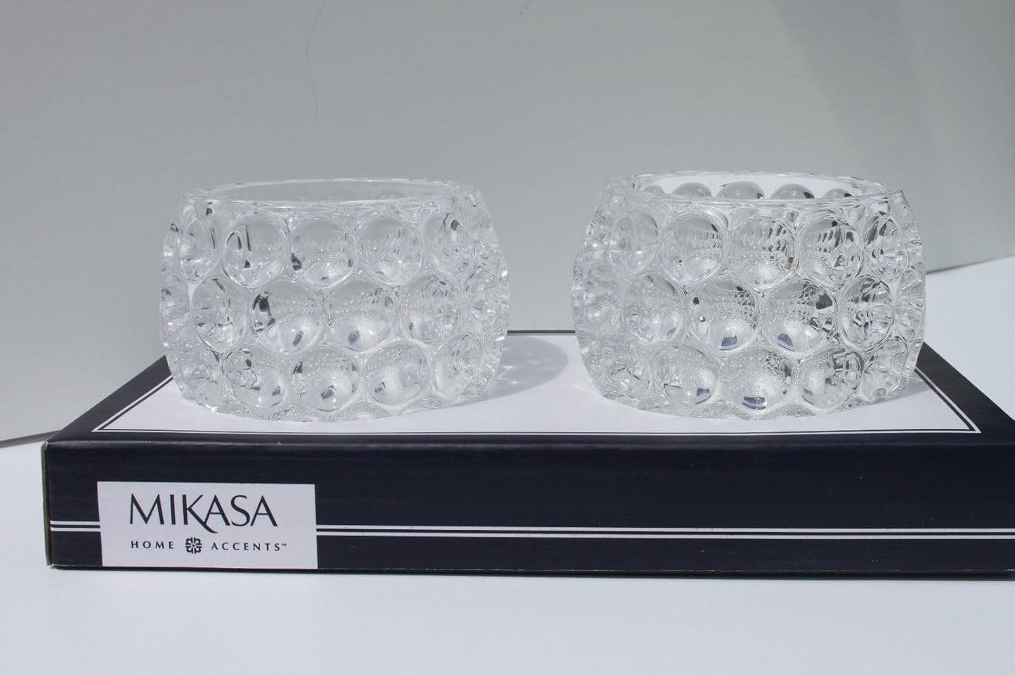 Portavelas de cristal burbuja Mikasa Home Accents