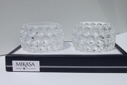 Portavelas de cristal burbuja Mikasa Home Accents