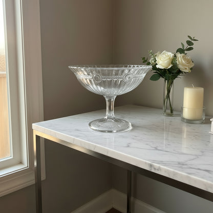 Frutero- Compotero elevado de cristal – diseño clásico con base estrelladaAnchor Hocking - Recipiente Pantry Prescut