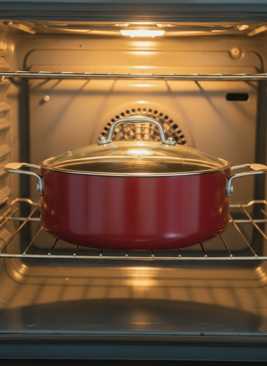 Caserola de aluminio con tapadera de vidrio