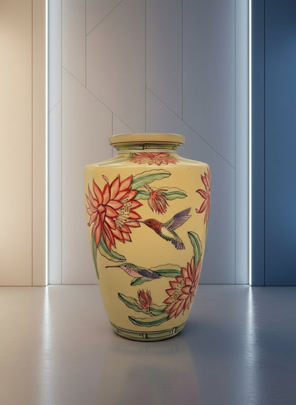 Jarrón colibrí pintado a mano