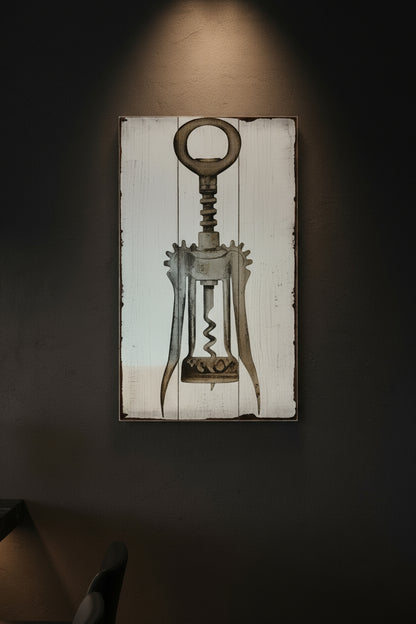 Decoración de pared – Ilustración vintage sacacorchos