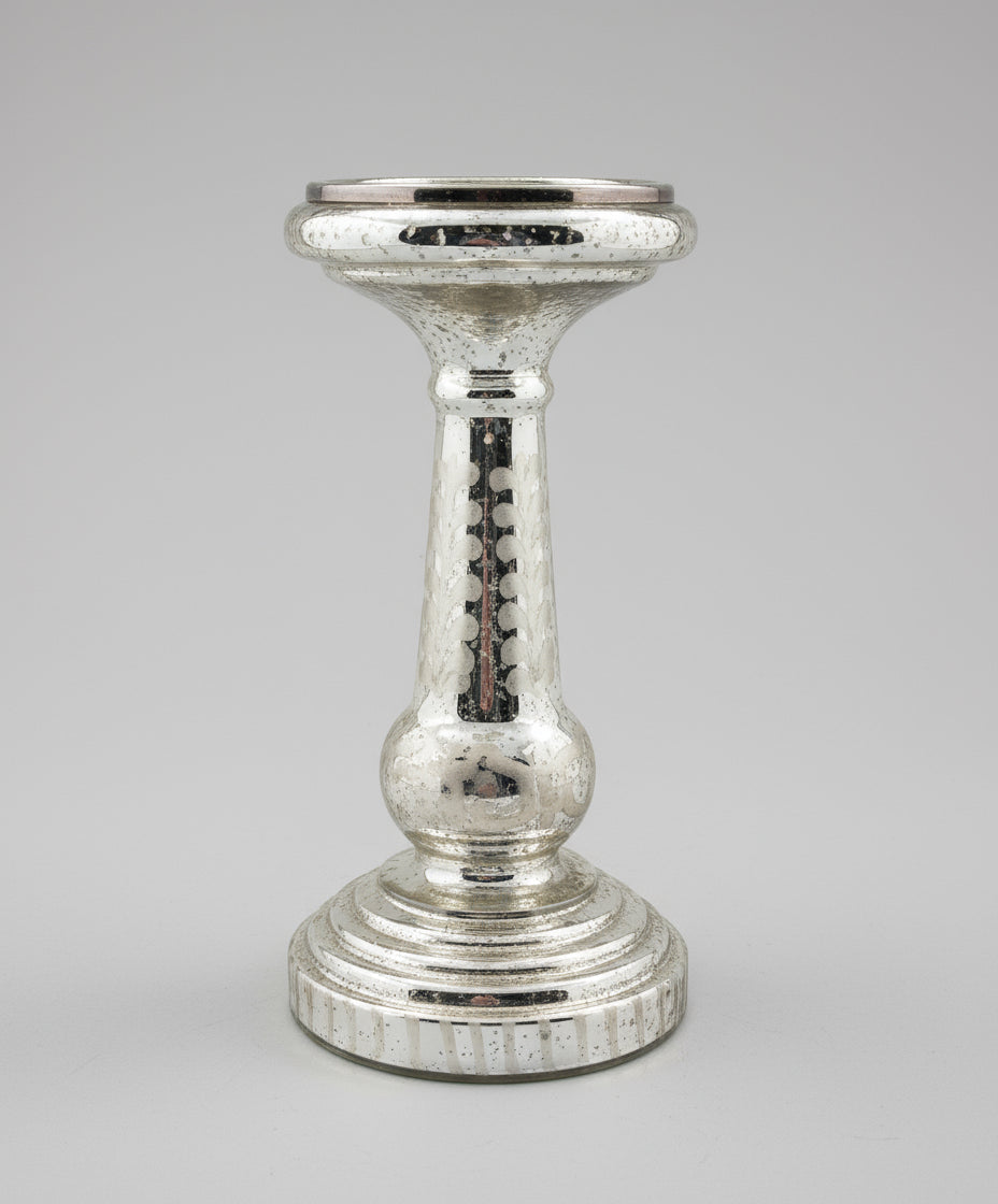 Candelabro de vidrio acabado envejecido