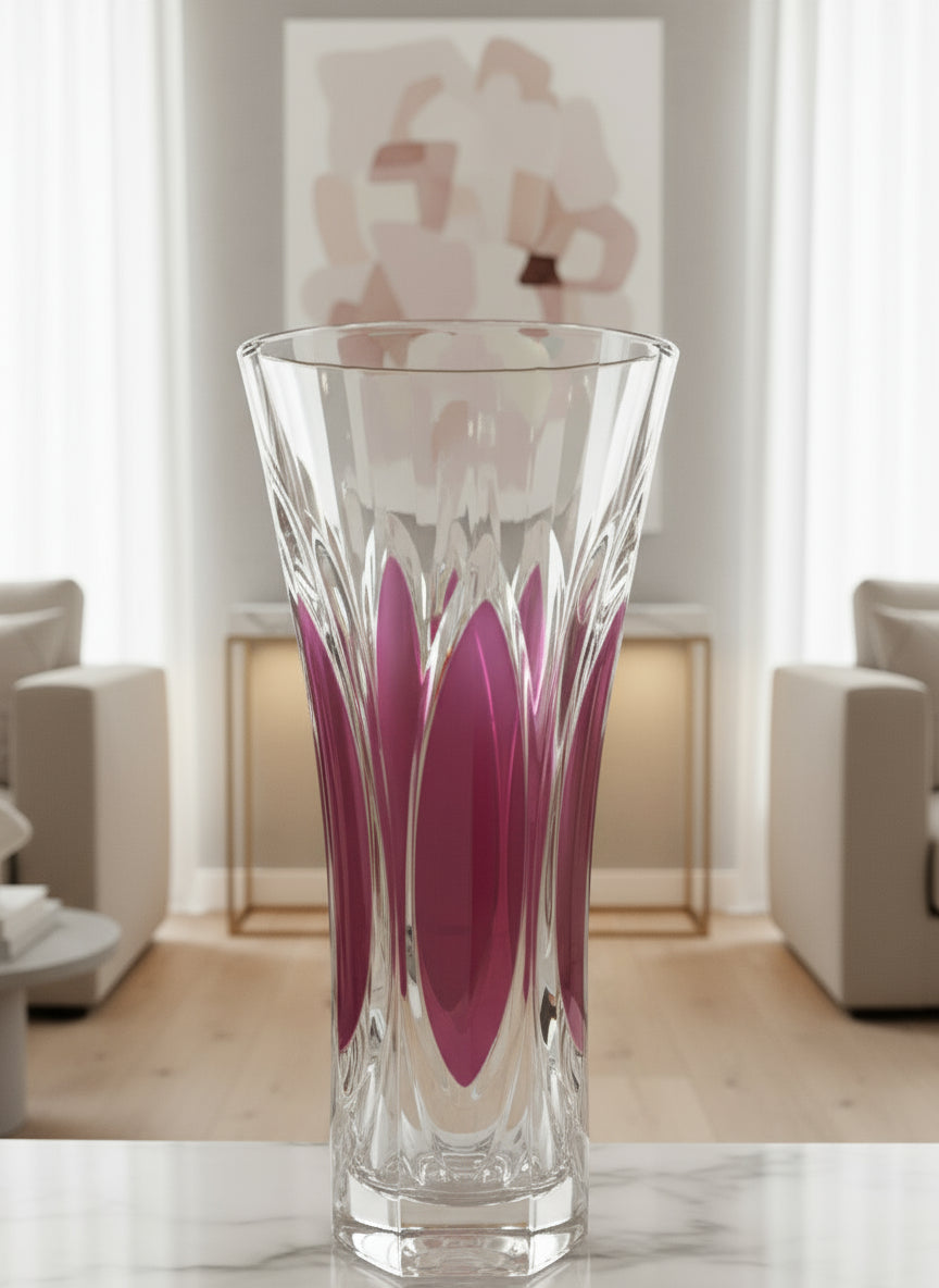 Cristal rosado con ligaduras