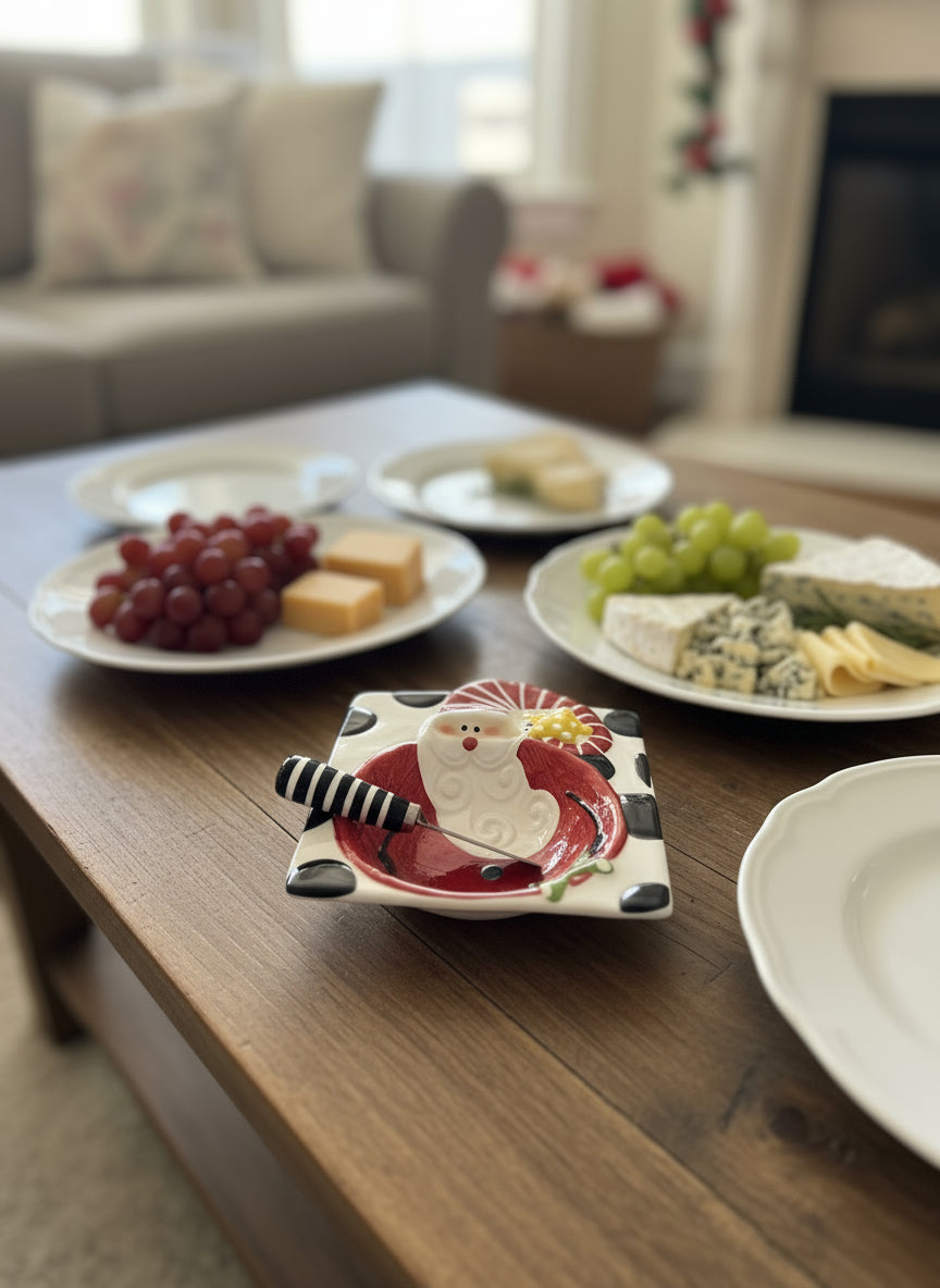 Plato navideño Santa + Spreader – Mud Pie