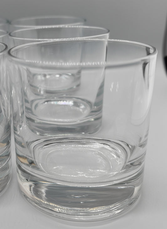 Vaso de cristal estilo Old Fashioned. Set de 5