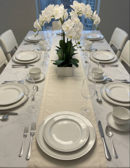 Vajilla de porcelana japonesa Arita – Diseño floral en gris plata