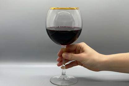 Copas de Vino con Borde Dorado – Cristal Decorativo Set de 4