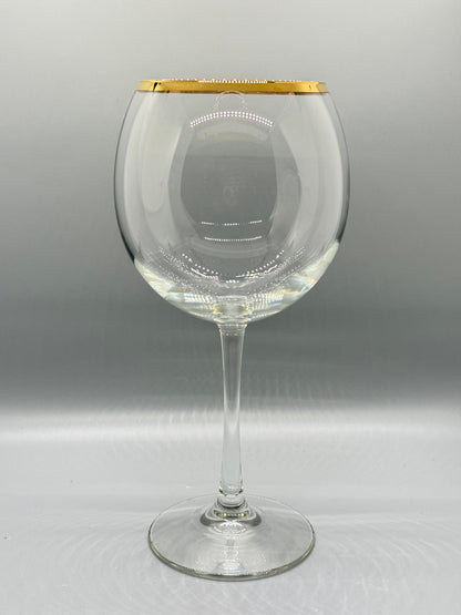 Copas de Vino con Borde Dorado – Cristal Decorativo Set de 4