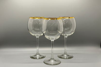 Copas de Vino con Borde Dorado – Cristal Decorativo Set de 4