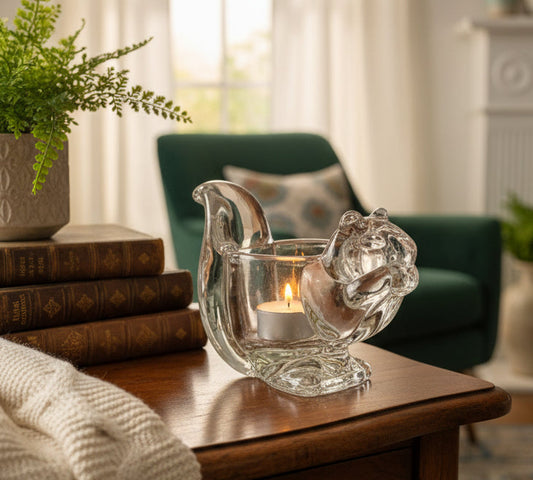 Portavela Vintage – Ardilla en Cristal (Avon, 1970s)